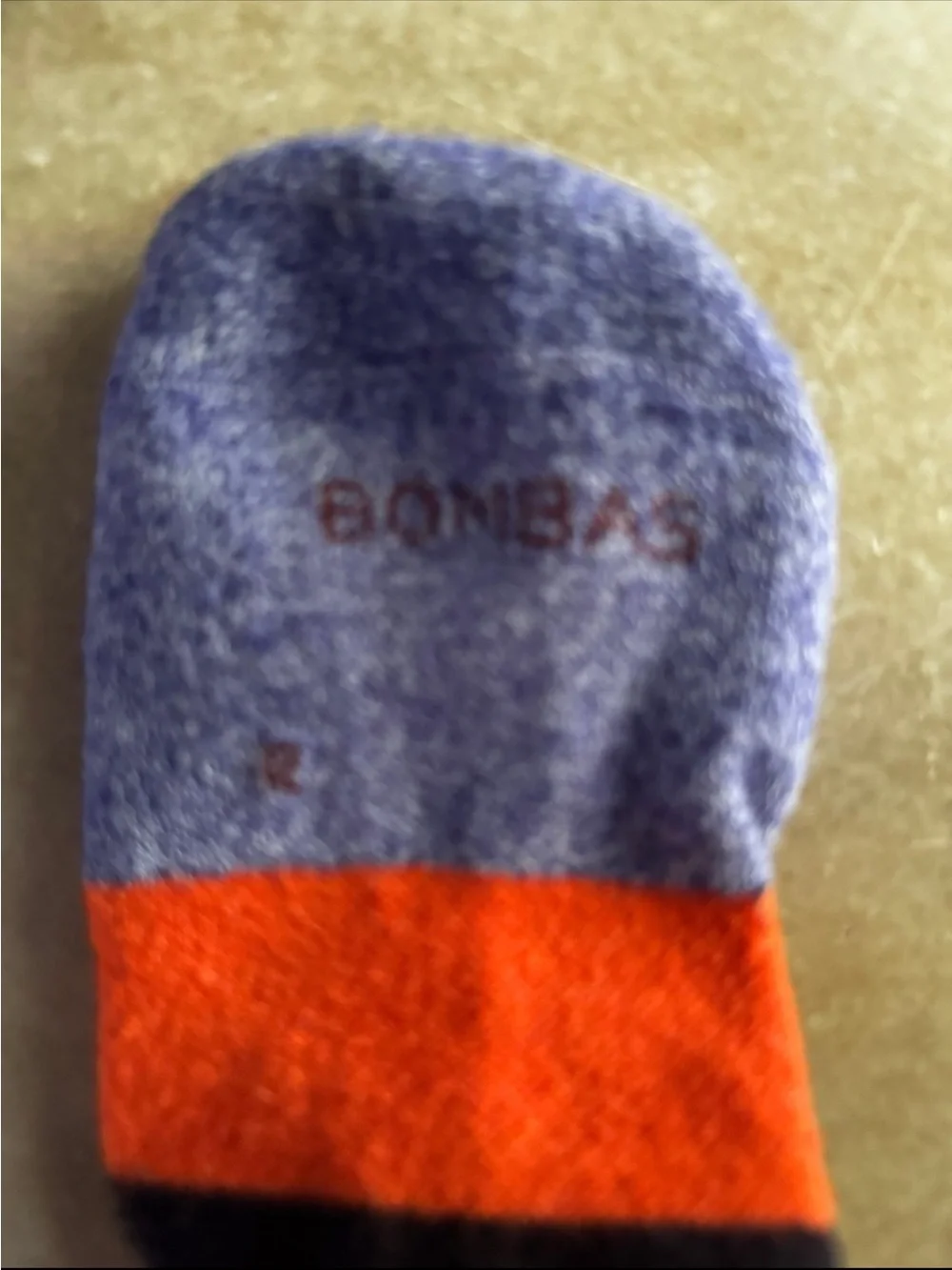 Bombas Men's Crew Socks in Purple, Blue, Black and Orange Stripe